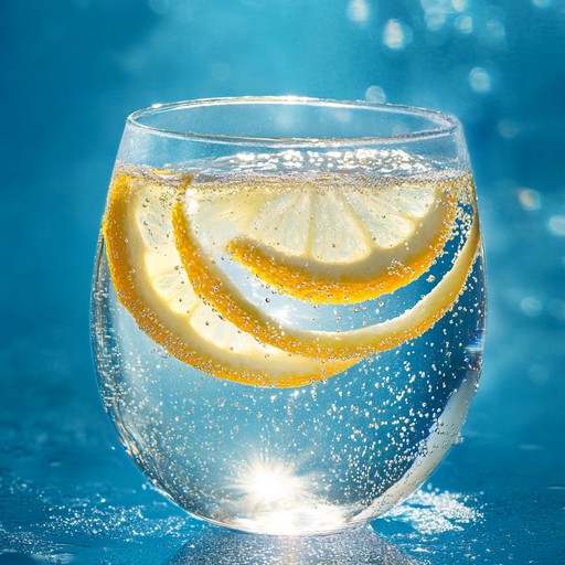 Clean mineralized water with lemon slices